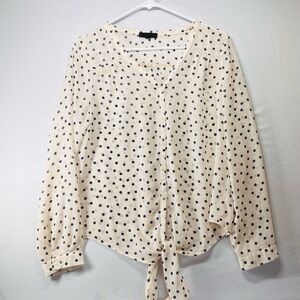 Edge Cream and Black Polka Dot Blouse